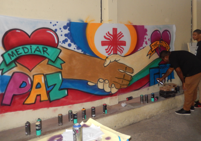 Cáritas usa a arte do Grafite na construção da cultura de paz